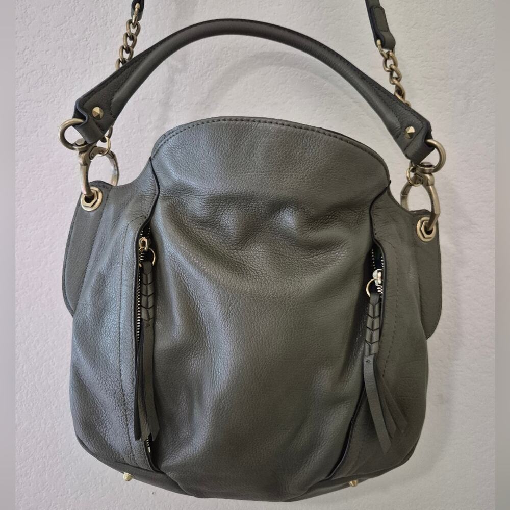 orYANY Danielle Italian Leather Convertible Handbag/Crossbody in Olive Green